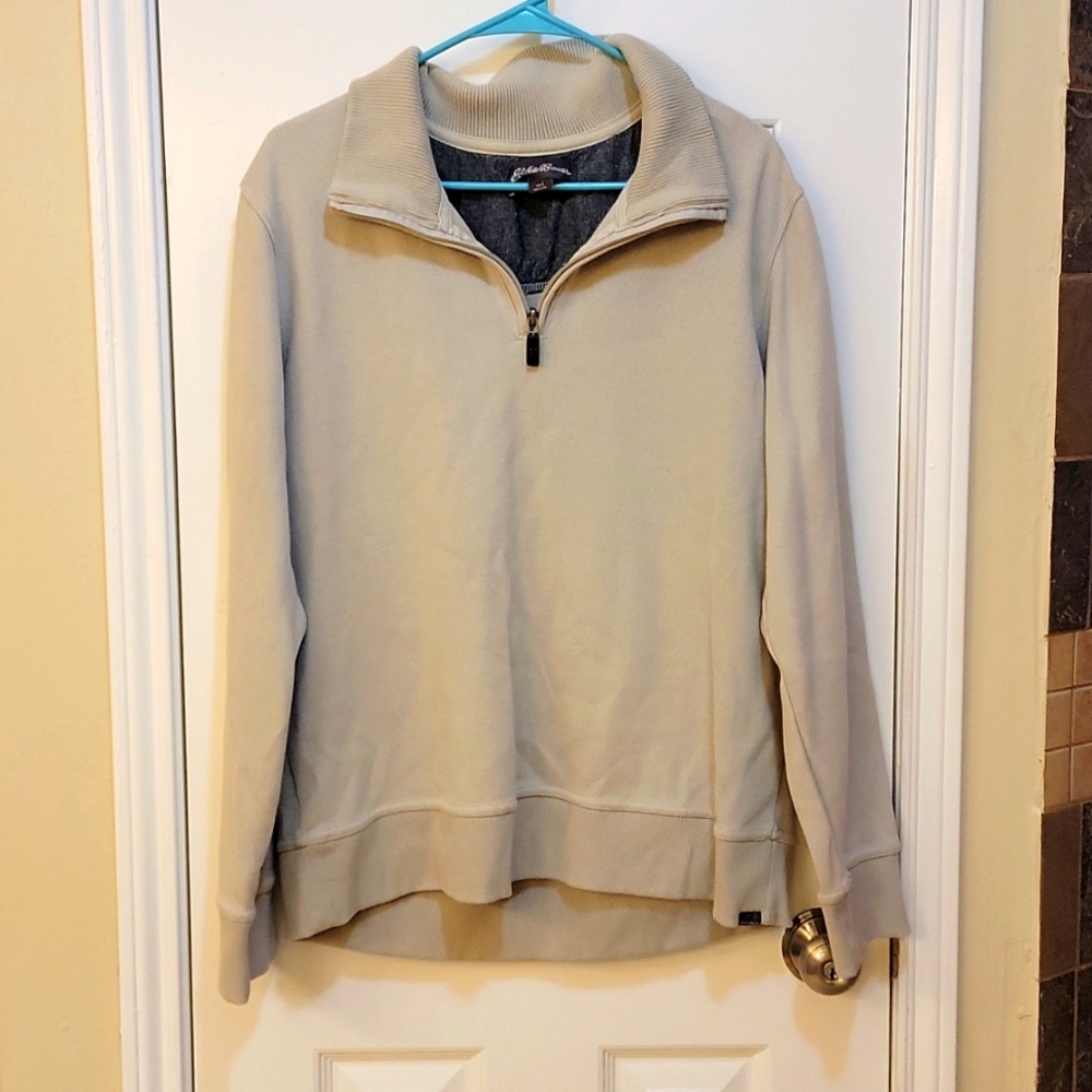 Eddie Bauer tan pullover sweater size Large LG L